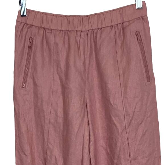 NWT J.Crew High Rise Linen Jogger Pants Pull On Pink Zip Pockets 6 T Tall Long - Picture 4 of 16